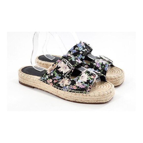 REBECCA MINKOFF Jodi NWOB Floral Studs Platform Espadrille Sandals Slide - Picture 4 of 11